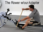 The Concept2 Rower with our paddle adapter attached